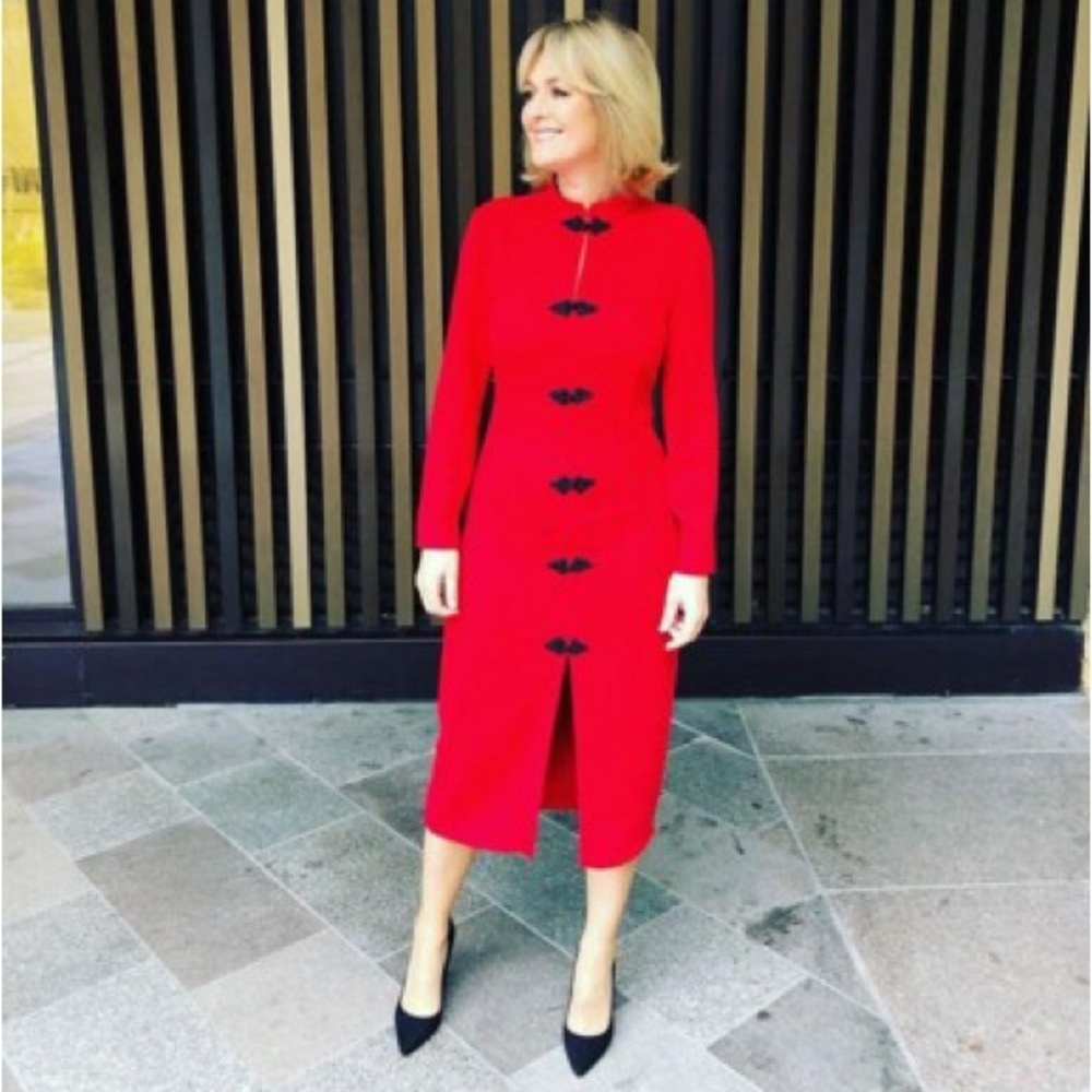 Zara Vibrant Red Long Sleeve Dress
